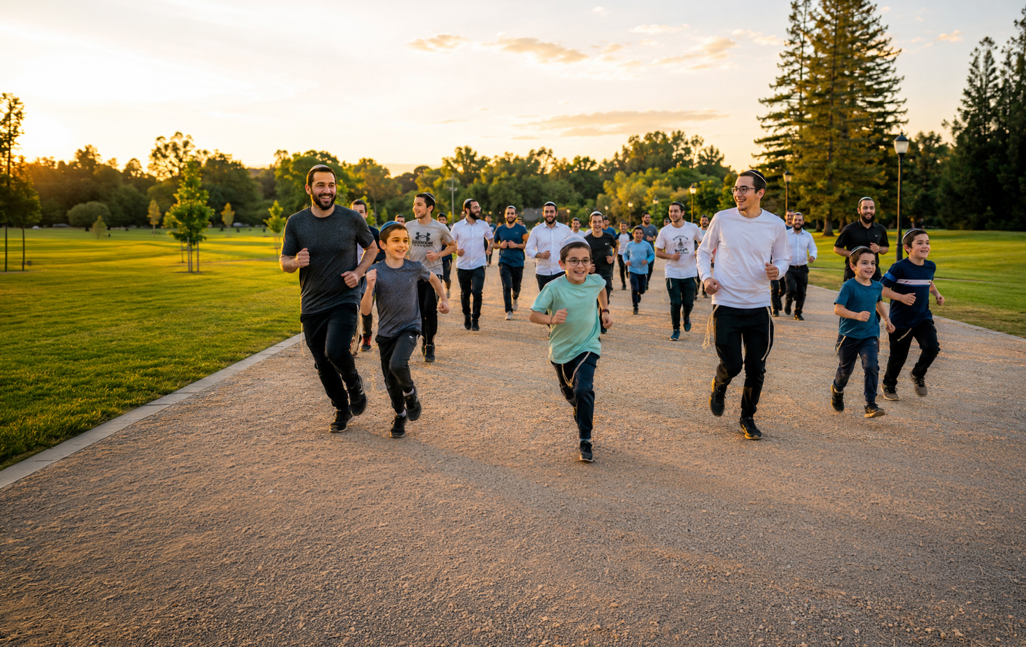 Runners and walkers setting off together on the Hanachal Nature Run trail